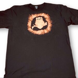 Reverse dye tshirt spooky Halloween owl 3XL